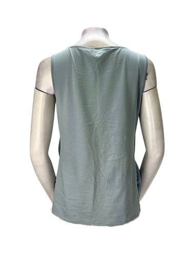 Ann Taylor Women's Light Blue Pleated Front Sleeveless Top Size M NWD No Tags  - Picture 2 of 4