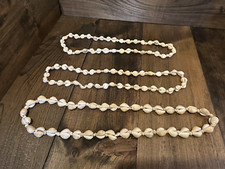 3 Seashell Necklace Strand Beaded Shell Beach Sea Ocean Shells NO CLASP Vintage