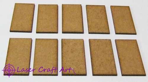 2 mm bases MDF 50 mm x 25 mm lot de 10 pour poudre noire ou grêle César - Photo 1 sur 2