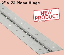 2" x 72 Piano Hinge Steel Finish Continuous Full Surface Non-removable Pin NEW