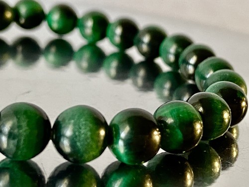 7.5" "Cat's Eye Flash/AAAA"~ Zaire Congo Velvet Green Malachite Bracelet Q1405 - Picture 3 of 10