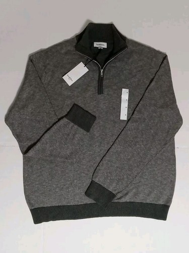 Men’s pullover GRAVEL GRAY 1/4 ZIP Standard Fit Sweater Men's XL Goodfellow & Co - Picture 3 of 9