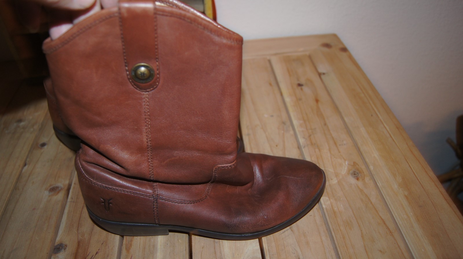 Para Mujer De Cuero Cuero Cuero Marrón Frye Melissa botón Tú cortito... botas (5,5 m) 5f90dc Para Mujer De Cuero Cuero Cuero Marrón Frye Melissa botón Tú cortito... botas (5,5 m) 5f90dc