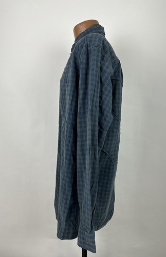Vintage 90s LL Bean Hemd Herren L Oversized Navy Grün Kariert Langarm Midweight - Bild 5 von 14