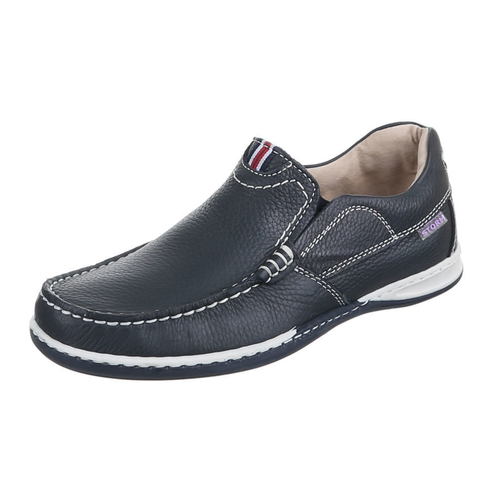 Herren Schuhe Halbschuhe Leder Mokassins V5949 Dunkelblau 45 Herren Schuhe Halbschuhe Leder Mokassins V5949 Dunkelblau 45