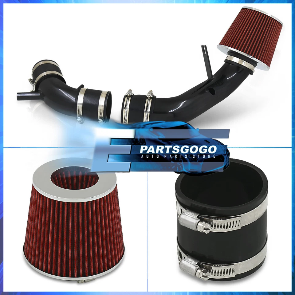 For 97-01 Hyundai Tiburon / 96-00 Elantra CAI Cold Air Intake Kit Black + Filter - Image 3 of 4