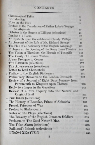 Dr. Johnson Prose and Poetry selected by Mona Wilson 1951 HBDJ - Imagen 3 de 4