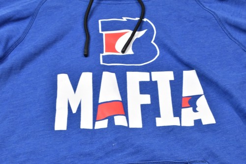 New Era Buffalo Bills MAFIA Hoodie Womens Large Blue Long Sleeve High-Neck - Picture 3 of 10