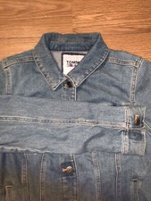 Vintage Tommy Hilfiger Tommy Jeans Blue Denim Kids Uni Jacket Coat Size M