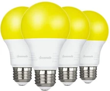 DEWENWILS 4Pack LED Light Bulbs Outdoor A19 Yellow Light Bulb 9W  60W