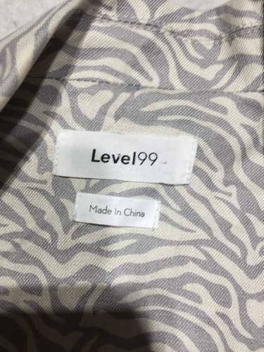 Level 99 Suit Jacket Womens 34" Chest Gray White Zebra Print Long Sleeve Pocket - Picture 3 of 9