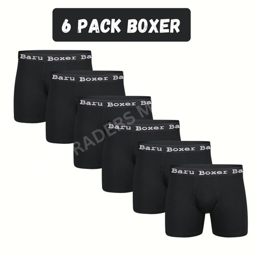 12 PACK 3 AND 6 BLACK MENS BOXER SHORTS TRUNKS COMFORT FIT BOXERS MENS UNDERWEAR - Picture 3 of 5