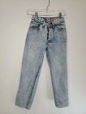 Vintage Levi's Jeans, Acid Wash, High Waisted, made in USA, tiny, 24" button fly