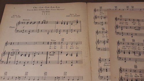 Oo-La-La-La für Ukulele & Klavier Vintage Noten von Fred Ahlert 1929 - Bild 2 von 3