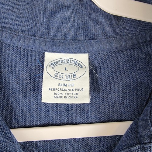 BROOKS BROTHERS HERREN POLOSHIRT LARGE DUNKELBLAU KURZARM PERFORMANCE - Bild 3 von 7