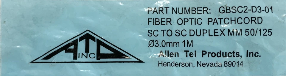 ATP GBSC2-D3-01 Fiber Optic Patchcord SC To SC Duplex MM 50/125 3mm 1M - Image 2 of 4