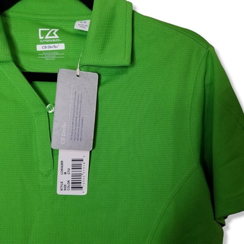 Cutter Buck Womens M Kelly Green Drytec Golf Polo Moisture Wicking UPF Tennis - Picture 4 of 7