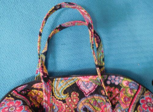 Vera Bradley Quilted Pink Floral Paisley Bag Duffle Style Two Handle Bag - Picture 10 of 11