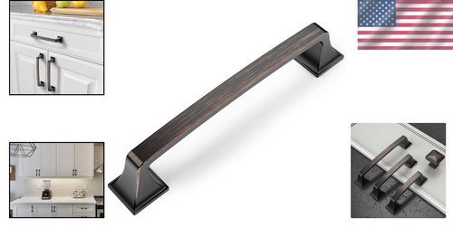 Paquete duradero de 10 manijas de cocina de bronce frotado con aceite - perfectas para cambio de imagen hágalo usted mismo - Imagen 2 de 9