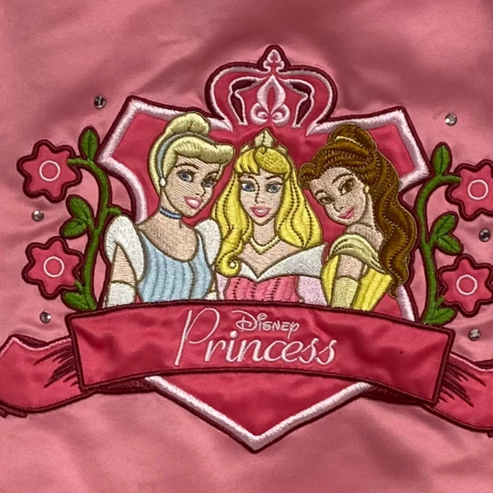 Jaqueta acolchoada rosa princesa meninas Disney Store tamanho pequeno - Imagem 4 de 4