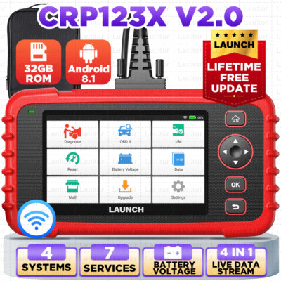 2024 LAUNCH CRP123X V2.0 OBD2 4 Systems Diagnostic Scanner Tool Engine ABS SRS