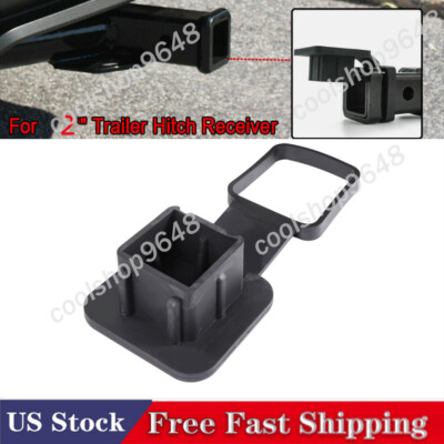 #ad 2quot; Black Rubber Hitch Receiver Cover Tow Trailer Tube Plug Cap 4 Way Flat Insert $3.50