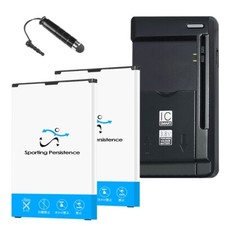 Durable 2x 5280mAh Battery Universal Charger Stylus for LG Stylo 2 LTE L82VL USA