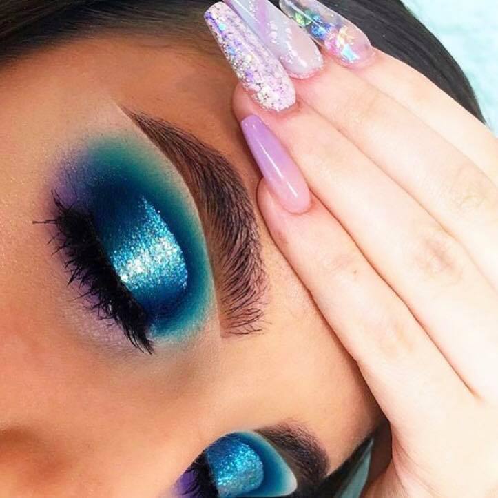 Iridescent Glitter Reflect Eyeshadow Pigments Loose Pink Blue Nail Dust Mermaid - Picture 9 of 18