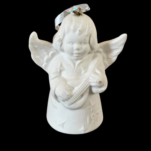 Campana angelo Hummel Goebel vintage ornamento natalizio ceramica con ali Germania - Foto 5 di 12