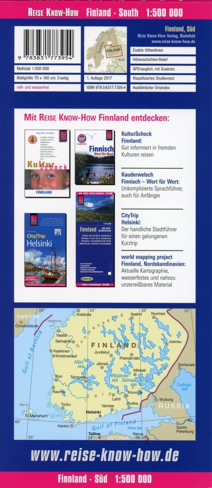 Thumbnail - Reise Know-how Landkarte Finnland, Süd 1:500.000 World Mapping Project