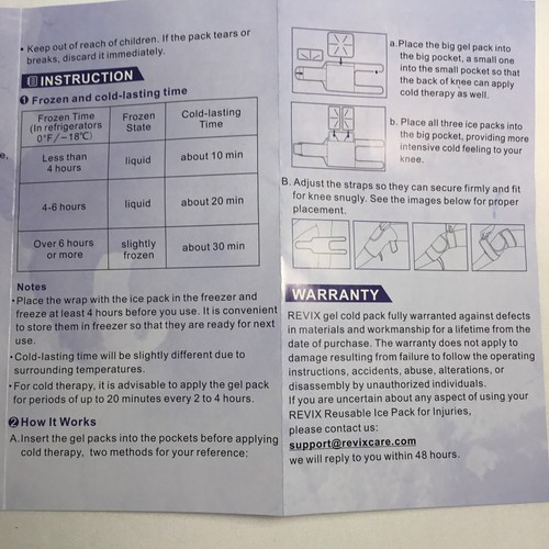 Revix Knee Brace Cold Pack 3 Gel Packs - Bild 6 von 6