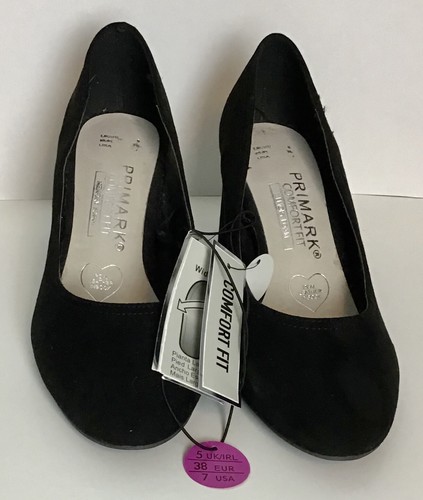 PRIMARK LADIES HIGH HEEL WITH SILVER TRIM HEEL SHOES BLK SIZE 7 - Picture 2 of 8