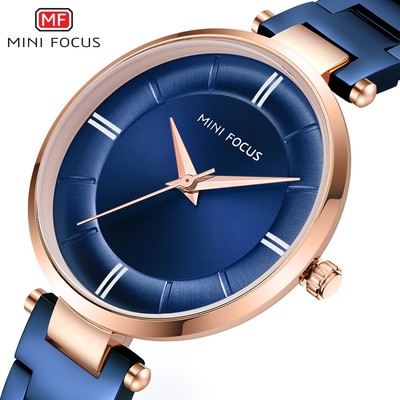 MINI FOCUS Women Watch Brand Gold Wristwatch Fashion Elegant Steel Girls Watch