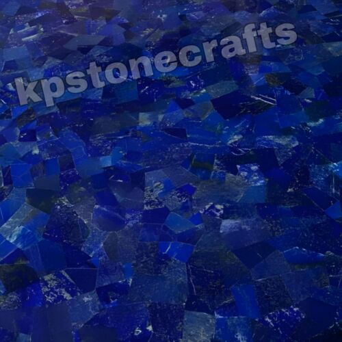 Blue Lapis Lazuli Side Table Top Random Stone Crystal Cafeteria Furniture Decors - Picture 2 of 8
