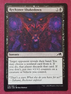 Magic The Gathering KAMIGAWA NEON DYNASTY RECKONER SHAKEDOWN black card MTG