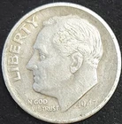 U.S.A. UNITED STATES 1 ONE DIME 1947 S KM#195 VF++ Federal republic (1776-date)