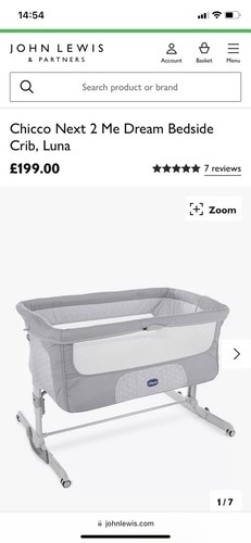 Chicco Next 2 Me Dream Bedside Crib - Luna - Picture 4 of 7