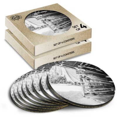 8x Runde Untersetzer in der Box - BW - Surfbretter Surfen Surfer #38137