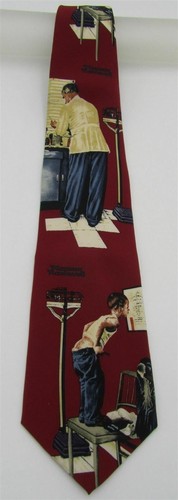 Doctor's Office by Norman Rockwell Saturday Evening Post Van Heusen Men's Tie - Picture 3 of 3