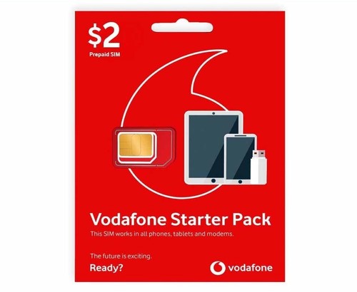 Vodafone $2 Prepaid Mobile SIM Card, Starter Pack, 4G 5G, Nano, Micro, Roaming - 第 1/2 張圖片