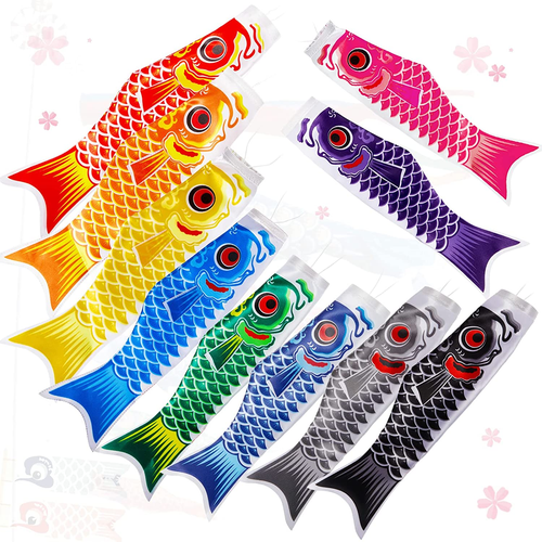 Boao 10 Pieces Japanese Carp Windsock Fish Flag Kite 15.7 Inch Japanese Hanging - Picture 12 of 12