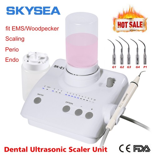 Escalador ultrasónico piezoeléctrico dental para pájaro carpintero EMS con 2 botellas + pieza de mano + 5 puntas - Imagen 9 de 14