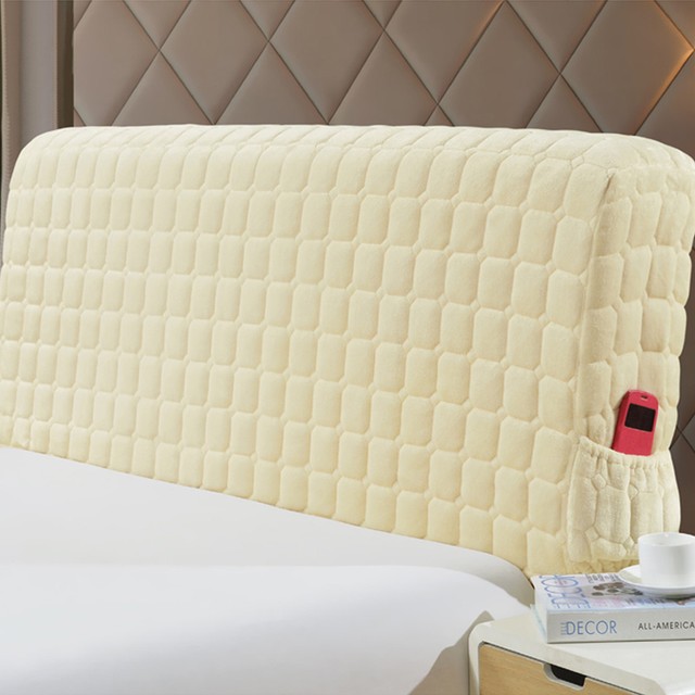 Brush Warmth Dustproof Bed Headboard Covers Bedspread Slipcover Queen King Sizes