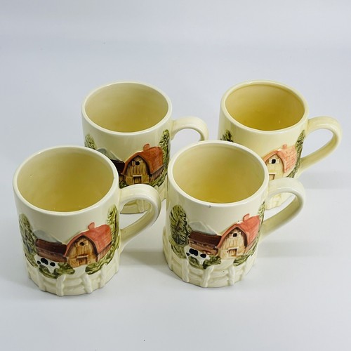 VTG LOT OF 4 MARKS & ROSENFELD FARMHOUSE 3D COFFE MUG-RUSTIC-BARN-COUNTRY (LotB) - Picture 2 of 12