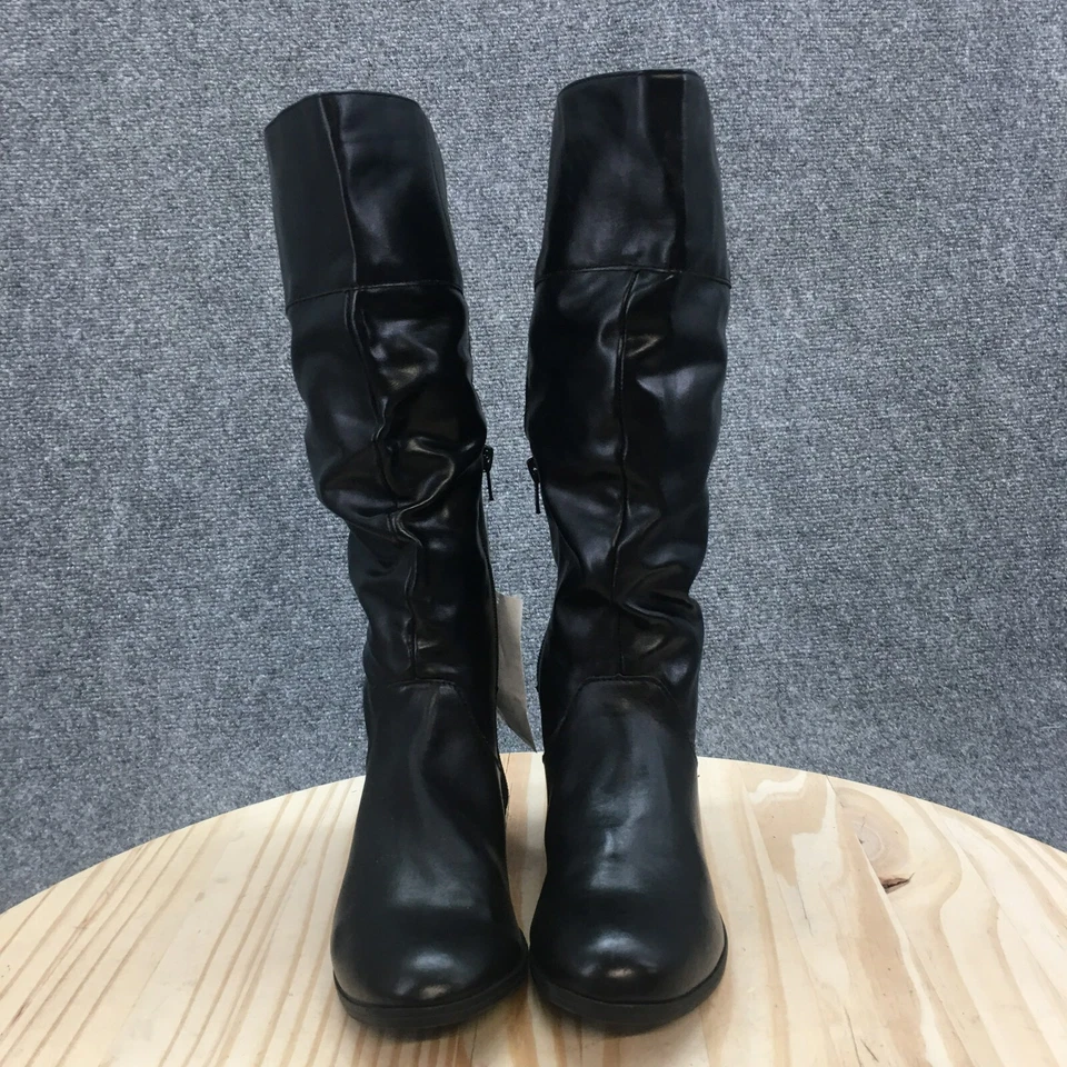 Style & Co Botas Mujer 5 M Kelimae Alto Hasta la Rodilla Negro Imitación Cuero Cubano NUEVAS Foto 4 de 4