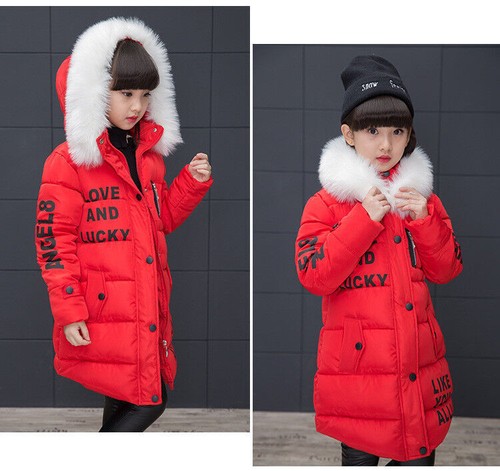 Girl Kid Baby Padded Coat School Quilted Winter Jacket Puffer Fur Hooded Parka - Picture 8 of 16
