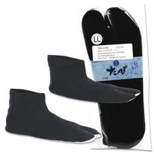 Unisex Japanese Kimono Geta Flip Flops Sandals Nylon Tabi Socks (Black, X-Large)