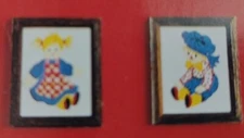 Vintage ‘77 Artcraft Concepts Crewel Embroidery Kit, No.3824 Rag Dolls Mini PAIR