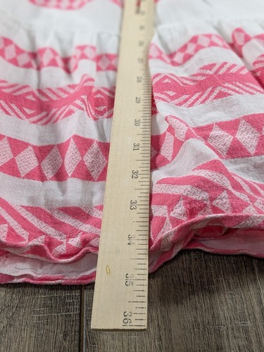 Crown Ivy Dress Womens Large Pink White Print 3/4 Flounce Sleeve BOHO Peasant - Picture 9 of 11
