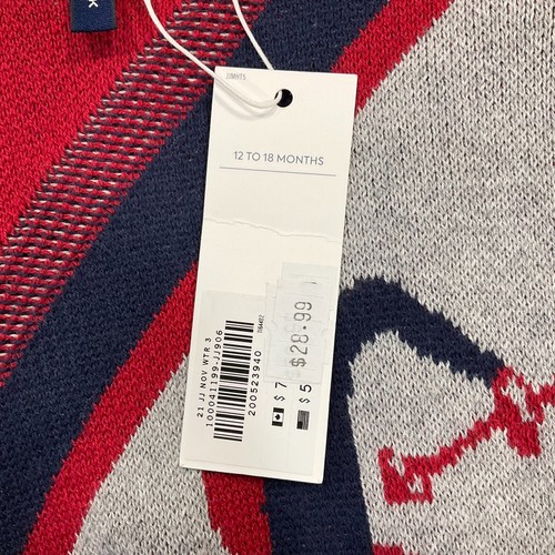Janie And Jack Boys Sweater Multicolor Striped Crew Neck Pullover Size 12 To 18M - Picture 3 of 7